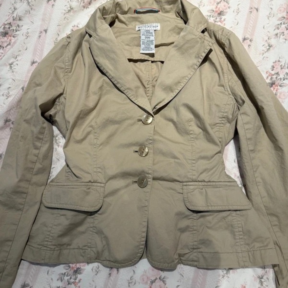 White Stag Beige Button-Up Blazer
